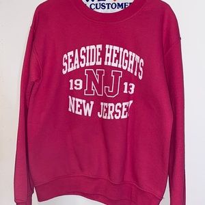 cute seaside heights pink crewneck